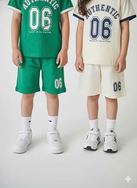 BM2601ST09 - Bộ cotton Beemon hình số 2 màu cho bé size 120-160