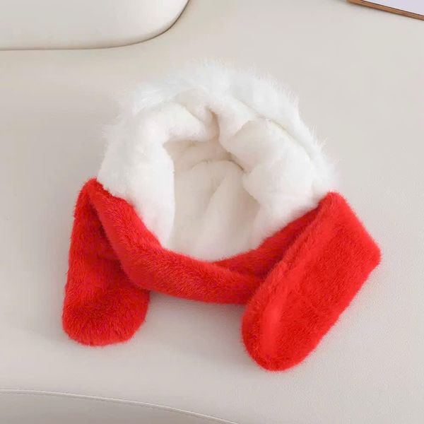 PK12 - Mũ choàng lông liền khăn hình mèo đeo nơ nhiều màu Free size 2 - 6y