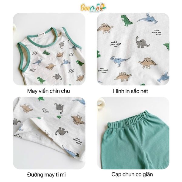6013BHB - Bộ cotton Beemo in tràn size 1-5y