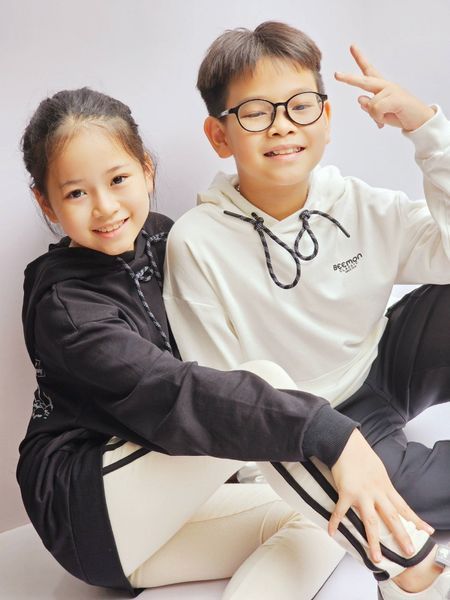 ABT91 - Áo nỉ da cá hoodie Bee Mon 3 màu in chữ ngực size 120 - 160