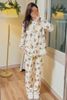 BM2508PJ02 - Pyjama Beemon vải tổ ong màu be họa tiết cho Mẹ freesize 50-65kg