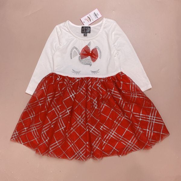 V00147 - Váy cotton phối chân voan nhiều màu size 4y / 5y / 6y
