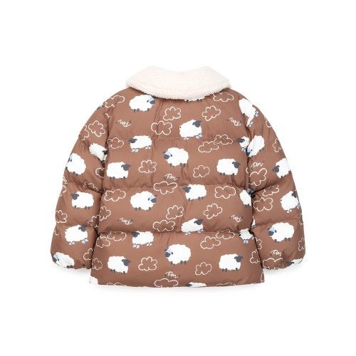 AKBT16 - Áo khoác phao màu nâu hình cừu cổ lông cho bé size 100-140