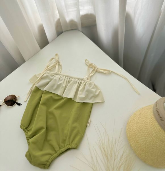 DB00050 - Bộ bơi liền Harifa buộc nơ vai bèo ngực 4 màu size 3m - 6y