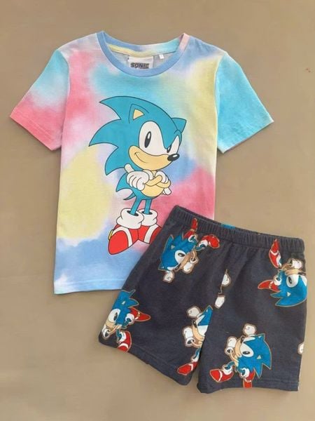 BBT32 - Bộ cotton dư xịn họa tiết Sonic, Ninja rùa, Hot wheels nhiều màu bé trai size 1-8y