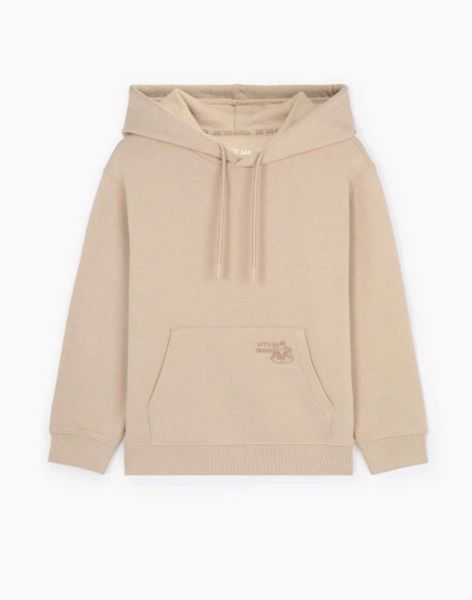 BBT06 - Bộ nỉ bông hoodie GGJJ 2 màu be/xanh bé trai size 2-8y