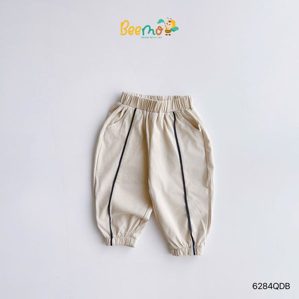 6284QDB - Quần thun Beemo bo gấu viền sọc thân 4 màu bé trai size 1-6y