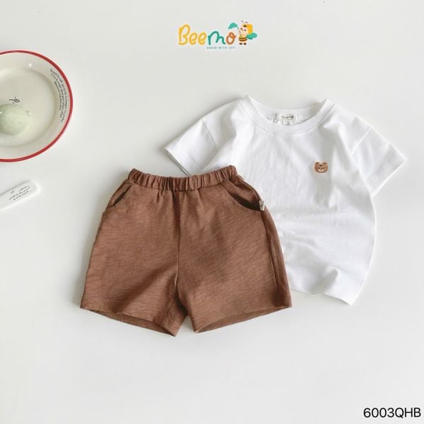 6003QHB - Quần thun cotton túi chéo Beemo nhiều màu cho bé size 1-6y