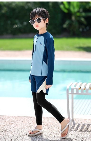 1166 - Bộ bơi YUKE dài tay, quần dài chống nắng bé trai size XL-6XL