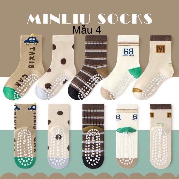 SH2511PK01 - Set 5 đôi tất Minliu Kidsocks dành cho trẻ em, chất liệu cotton+polyester+spandex, NSX Man Luu Textile Company Limited