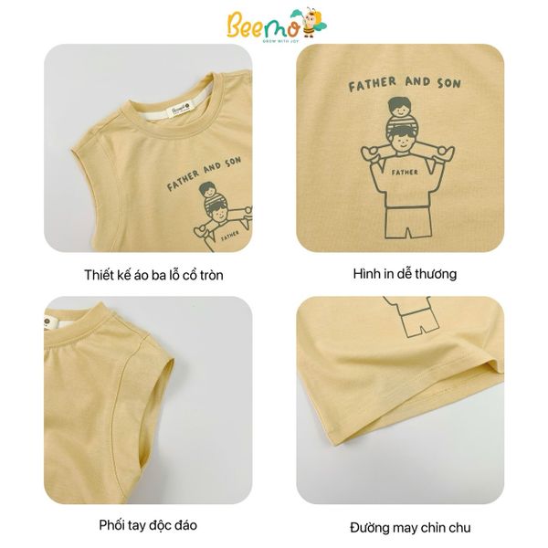 6063AHB - Áo tanktop Beemo bé trai size 1-6y
