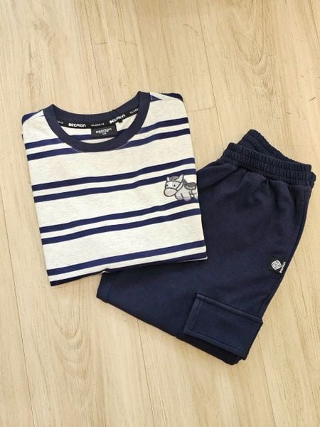 BM2606ST08 - Bộ cotton Beemon cổ tròn dài tay trẻ em size 130-170