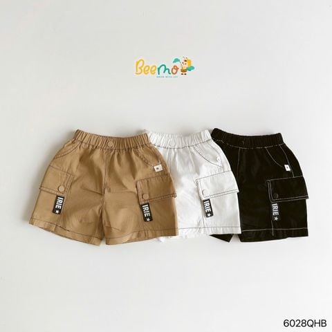 6028QHB - Quần short kaki Beemo kẹp dây trang trí cho bé size 1-6y
