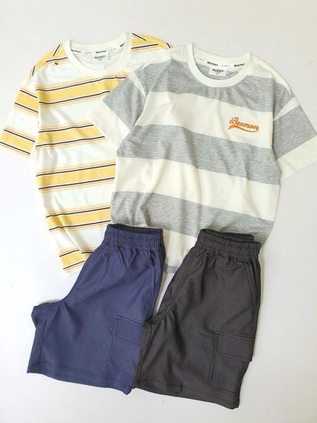 BM2601ST10 - Bộ Beemon trẻ em kẻ 2 màu size 120-160