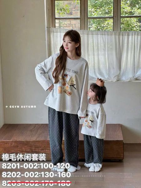 BBG02 - Bộ pyjama dáng thụng cổ tròn nhiều màu cho Mẹ và Bé size 100-180