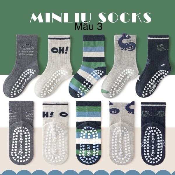 SH2511PK01 - Set 5 đôi tất Minliu Kidsocks dành cho trẻ em, chất liệu cotton+polyester+spandex, NSX Man Luu Textile Company Limited