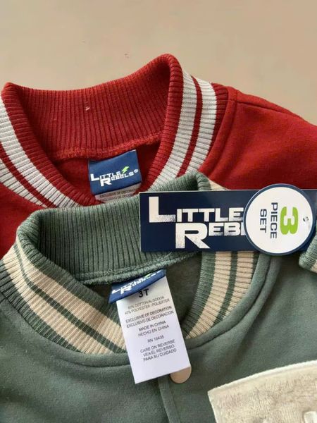 BBT13 - Set 3ct Rebels áo cotton + áo khoác bomber + quần nỉ bé trai size 2-7y