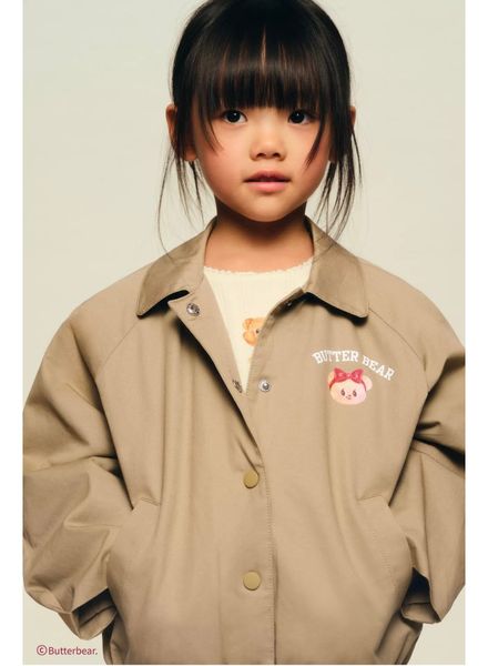 AK54 - Áo khoác kaki chần bông màu nâu Butter cho bé size 1-6y
