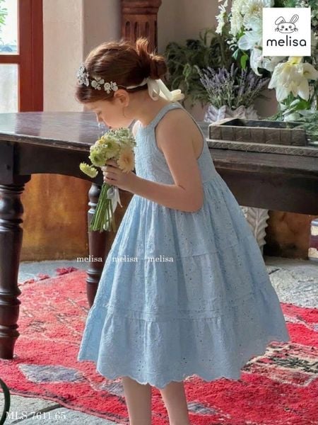 MLSDCC.7613 - Váy yếm Melisa vải thêu nổi 3 màu size 1 - 10y