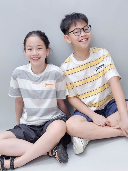 BM2601ST10 - Bộ Beemon trẻ em kẻ 2 màu size 120-160