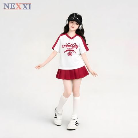 2512.8 Set váy thun Win Win xếp ly phối màu Newcity size 3-14y