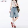 2604.2 - Quần jean lửng ngố Nexxi cào túi sau size 6 - 14y