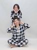 BBG14 - Bộ pyjama thô cà bông BeeMon kẻ caro đen trắng cho Mẹ và Bé