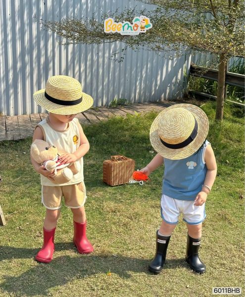 6011BHB - Bộ cotton áo tanktop phối cổ Beemo size 1-5y