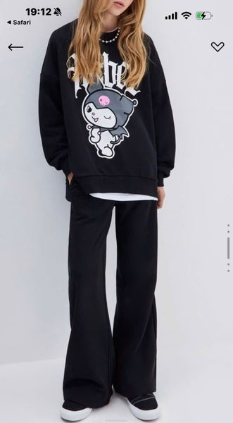 QBG17 - Quần nỉ GGJJ ống suông 2 màu ghi/đen cho bé gái size 6-14y