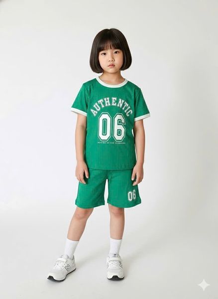 BM2601ST09 - Bộ cotton Beemon hình số 2 màu cho bé size 120-160
