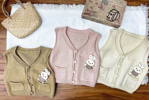 696 - Gile len đính thỏ nhiều màu cho bé gái size 90-130
