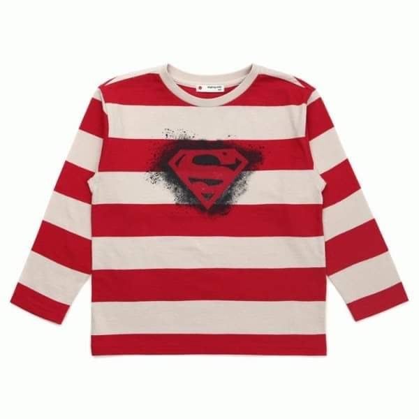 ABT112 - Áo cotton Laughing Child Kẻ đỏ Superman / Kẻ đen Batman size 100 - 140