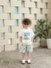 VJ115 - Bộ June with love áo cotton trắng Summer + quần lanh cây dừa size 1 - 10y