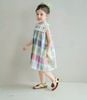LC1894 - Váy Lennco kẻ caro sắc màu cổ yếm size 1-10y
