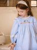 J5508 - Váy thô Jam&Jenny kẻ sọc xanh trắng thêu hoa ngực cổ ren size 2 - 12y