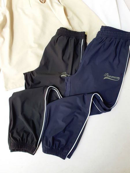 BM2508ST01 - Bộ Polo cổ kẻ Beemon dài tay 2 màu be nâu / trắng đen cho bé size 120 - 160