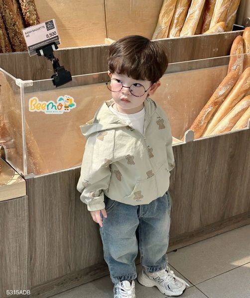 5315ADB - Áo khoác gió in tràn gấu Beemo