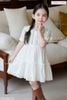 LUDCC.1912 - Váy Luca & Luca trắng babydoll ngực thêu hoa phối ren size 2-11y
