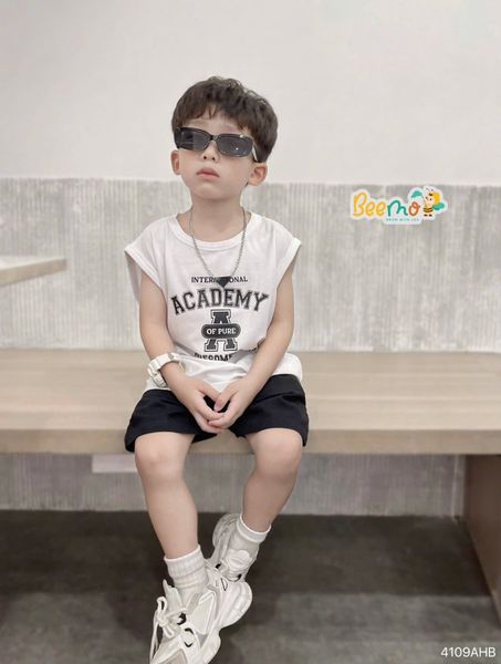 4109AHB - Áo ba lỗ in giữa thân Beemo size 80-130