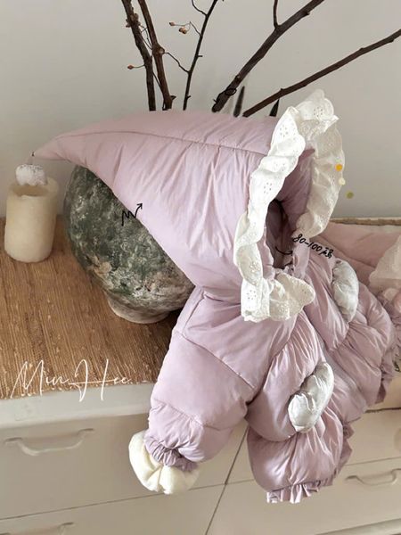 35337 - Áo khoác phao Liko siêu nhẹ mũ chóp màu tím cho bé size 80-100