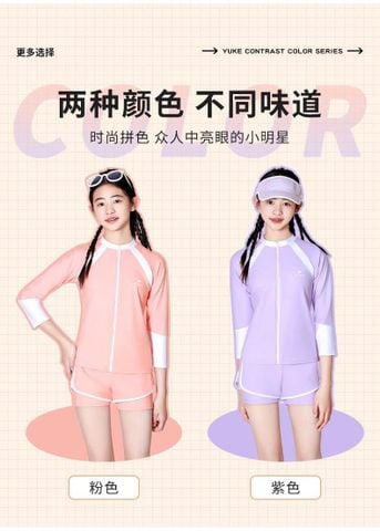 2379 - Bộ bơi YUKE dòng đại 2 màu cho bé gái size 150-190