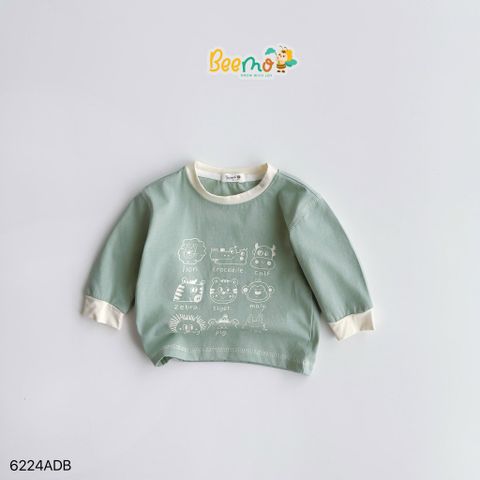 6224ADB - Áo T-shirt Beemo cotton khám phá muôn thú size 1-6y