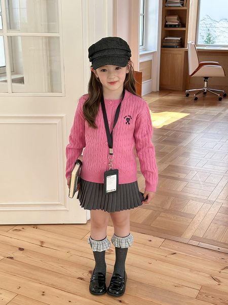 25G096 - Cardigan vặn thừng AMBB nhiều màu cho bé gái size 90-160