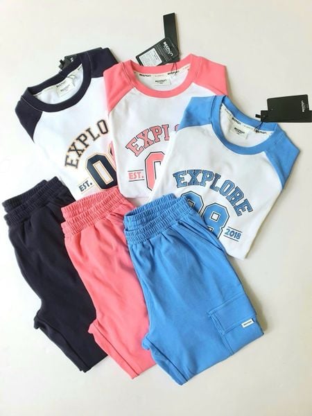 BM2605ST12 - Bộ cotton Beemon rib cổ tròn trẻ em size 120-160