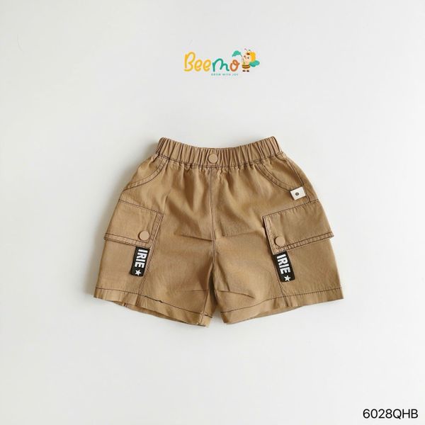 6028QHB - Quần short kaki Beemo kẹp dây trang trí cho bé size 1-6y