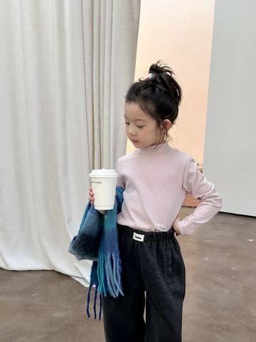25H045 - Áo len giữ nhiệt cổ tròn cho bé chất liệu cotton (bông) size 90-170, NSX Huzhou Zhili Kujun Clothing Co., Ltd