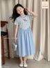 JJDCC.7602 - Đầm trẻ em Jam & Jenny kẻ xanh size 6-12y