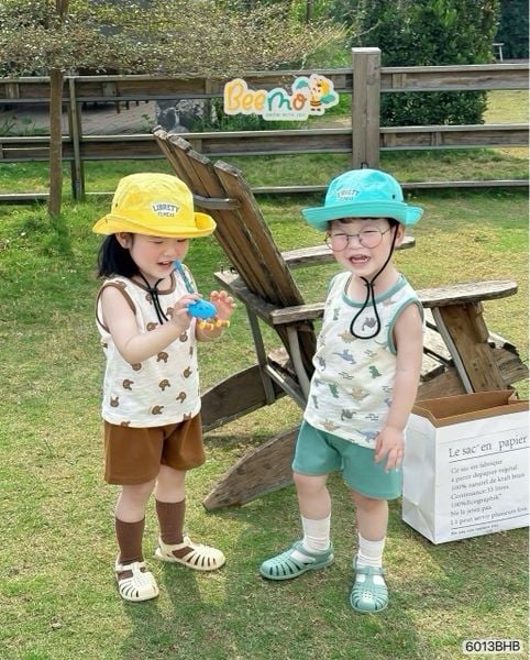 6013BHB - Bộ cotton Beemo in tràn size 1-5y