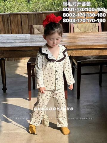 BBG10 - Bộ Pyjama vải thun GuoguoYinuo nhiều màu cho bé gái size 100-190