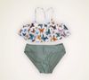 DB00013 - Bộ bơi rời áo trắng hình bướm - quần rêu size 8 - 14y